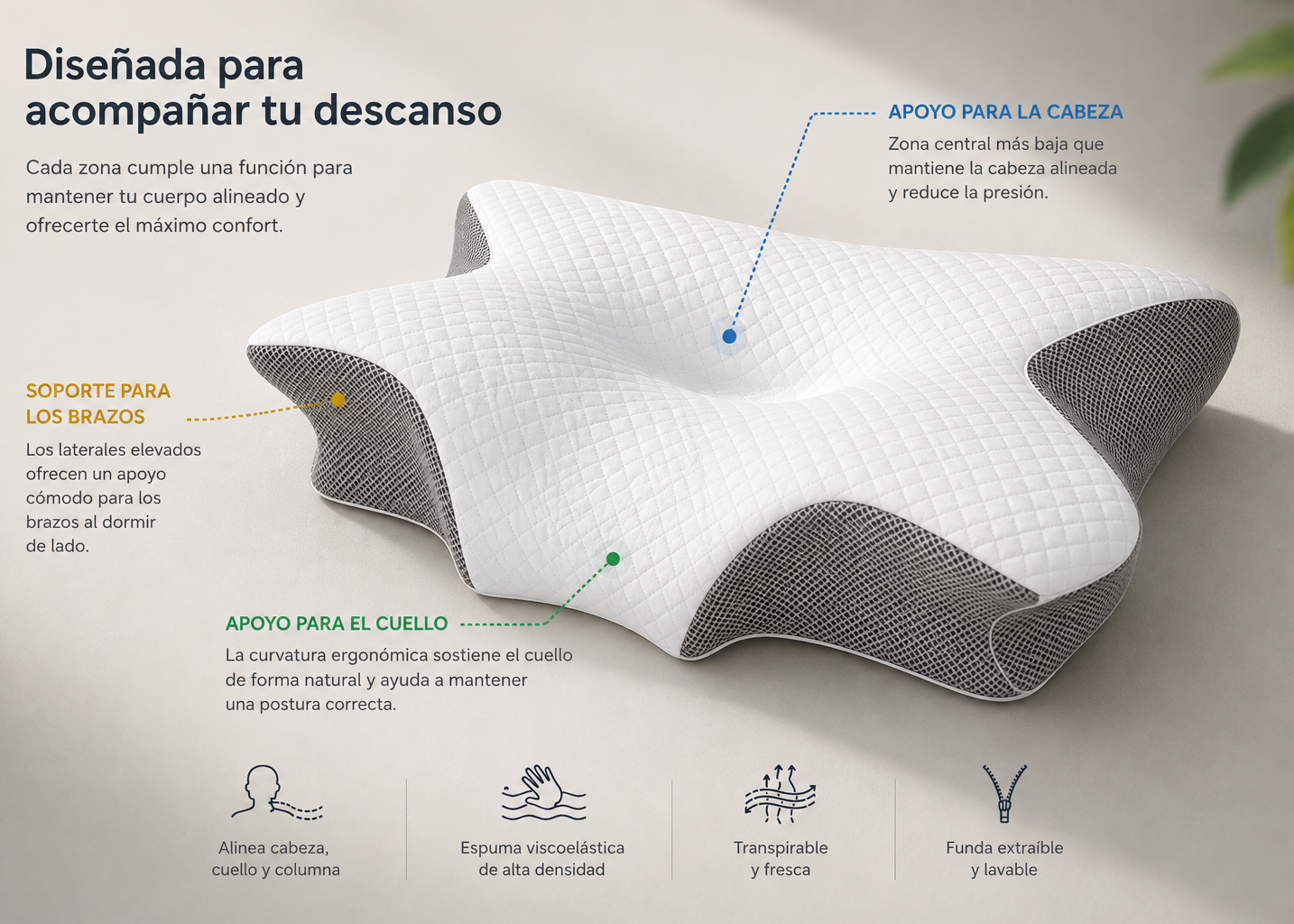 SOMNIA™ - Almohada cervical ergonómica